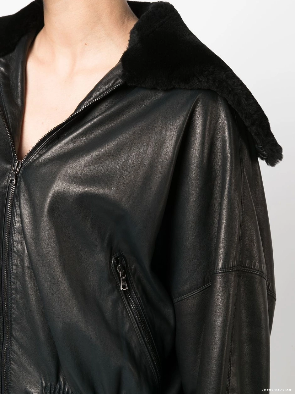 Affordable shearling jacket Versace collar 1980s Women 0520